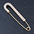 Classic Large Clear Austrian Crystal Safety Pin Brooch In Gold Plating - 75mm Length - view 6