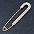 Classic Large Clear Austrian Crystal Safety Pin Brooch In Gold Plating - 75mm Length - view 2