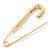 Classic Large Clear Austrian Crystal Safety Pin Brooch In Gold Plating - 75mm Length - view 5