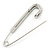 Classic Large Dim Grey Austrian Crystal Safety Pin Brooch In Rhodium Plating - 75mm Length - view 4