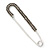Classic Large Dim Grey Austrian Crystal Safety Pin Brooch In Rhodium Plating - 75mm Length - view 5