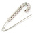 Classic Large Red Austrian Crystal Safety Pin Brooch In Rhodium Plating - 75mm Length - view 5