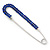 Classic Sapphire Blue Austrian Crystal Safety Pin Brooch In Rhodium Plating - 75mm Length - view 6
