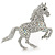 Clear/ AB Pave Set Austrian Crystal 'Horse' Brooch - 65mm Across - view 1