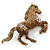 Topaz, Amber, AB Coloured Pave Set Austrian Crystal 'Horse' Brooch/ Pendant In Broze Tone - 65mm Across - view 3