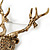 Large Topaz Coloured Austrian Crystal Stag Head Brooch In Antique Gold Tone - 70mm Length - view 8