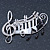 Black, White Enamel, Austrian Crystal Musical Notes Brooch In Silver Tone - 65mm L - view 2