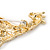 Topaz, Brown, Amber Austrian Crystal Giraffe Brooch/ Pendant In Gold Plated Metal - 43mm Length - view 6