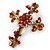 Statement Ruby Red Crystal Filigree Cross Brooch/ Pendant In Gold Tone Metal - 58mm Length - view 2