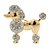 Two Tone Clear Austrian Crystal Poodle Dog Brooch - 40mm Width