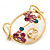 Gold Plated Pink Crystal Piggy Brooch - 40mm Length - view 2
