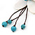 Handmade White Shell Flower With Turquoise Bead Dangle Brooch - 95mm Length - view 6