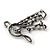 Antique Silver Grey, Hematite Crystal 'Musical Notes' Brooch - 50mm Length - view 5