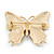 Red/ Black Enamel, Crystal Butterfly Brooch In Gold Tone - 55mm L - view 6