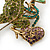 Olive, Green, Purple Austrian Crystal Frog Brooch In Gold Tone - 55mm L - view 2