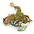 Olive, Green, Purple Austrian Crystal Frog Brooch In Gold Tone - 55mm L - view 5