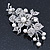 Bridal Crystal, Glass Pearl Floral Brooch In Silver Tone - 85mm L - view 10