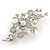 Bridal Crystal, Glass Pearl Floral Brooch In Silver Tone - 85mm L - view 4