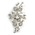 Bridal Crystal, Glass Pearl Floral Brooch In Silver Tone - 85mm L - view 12