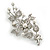 Bridal Crystal, Glass Pearl Floral Brooch In Silver Tone - 85mm L - view 13
