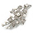 Bridal Crystal, Glass Pearl Floral Brooch In Silver Tone - 85mm L - view 14