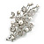 Bridal Crystal, Glass Pearl Floral Brooch In Silver Tone - 85mm L - view 15