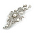 Bridal Crystal, Glass Pearl Floral Brooch In Silver Tone - 85mm L - view 16