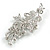 Bridal Crystal, Glass Pearl Floral Brooch In Silver Tone - 85mm L - view 17