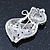Pave Set Clear Austrian Crystal 'Kitty' Brooch In Silver Tone - 40mm L - view 3