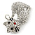 Pave Set Clear Austrian Crystal 'Kitty' Brooch In Silver Tone - 40mm L - view 5