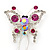 Fuchsia, Clear Crystal Butterfly With Dangling Tail Brooch In Silver Tone - 95mm L - view 9