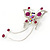 Fuchsia, Clear Crystal Butterfly With Dangling Tail Brooch In Silver Tone - 95mm L - view 10