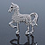 Small Silver Tone Austrian Crystal Horse Brooch - 38mm Width