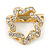 Fancy Diamante Scarf Pin/ Brooch In Gold Tone - 32mm D - view 2