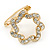 Fancy Diamante Scarf Pin/ Brooch In Gold Tone - 32mm D - view 4