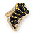 Black Enamel, Crystal High Heel Shoe Brooch In Gold Tone - 35mm L - view 4