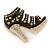 Black Enamel, Crystal High Heel Shoe Brooch In Gold Tone - 35mm L - view 5