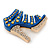 Royal Blue Enamel, Crystal High Heel Shoe Brooch In Gold Tone - 35mm L - view 2