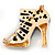 Royal Blue Enamel, Crystal High Heel Shoe Brooch In Gold Tone - 35mm L - view 4