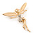 Gold Tone Clear Crystal 'Fairy' Brooch - 45mm L - view 2
