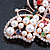 White Glass Pearl, Multicoloured Austrian Crystal Butterfly Brooch In Rose Gold Tone Metal - 58mm L - view 4