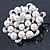 Bridal Glass Pearl, Clear Crystal Flower Brooch In Rhodium Plating - 45mm D - view 3