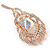 Exquisite Clear/ AB Crystal Feather Brooch/ Hair Clip In Rose Gold Metal - 80mm L - view 8