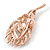 Exquisite Clear/ AB Crystal Feather Brooch/ Hair Clip In Rose Gold Metal - 80mm L - view 6