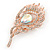 Exquisite Clear/ AB Crystal Feather Brooch/ Hair Clip In Rose Gold Metal - 80mm L - view 10
