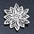 Bridal Clear Austrian Crystal Flower Brooch In Rhodium Plating - 50mm Diameter - view 5