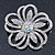 Statement Clear & AB Austrian Crystal Flower Brooch In Rhodium Plating - 40mm Diameter - view 2