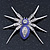 Stunning Crystal, Purple Enamel 'Spider' Brooch In Rhodium Plating - 55mm W - view 5
