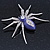 Stunning Crystal, Purple Enamel 'Spider' Brooch In Rhodium Plating - 55mm W - view 7