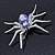 Stunning Crystal, Purple Enamel 'Spider' Brooch In Rhodium Plating - 55mm W - view 8